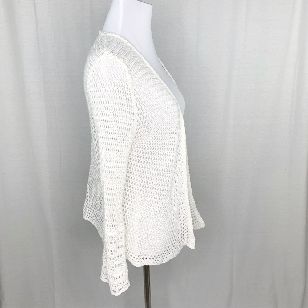 Fashion Avenue white loose knit open cardigan - Picture 8 of 10